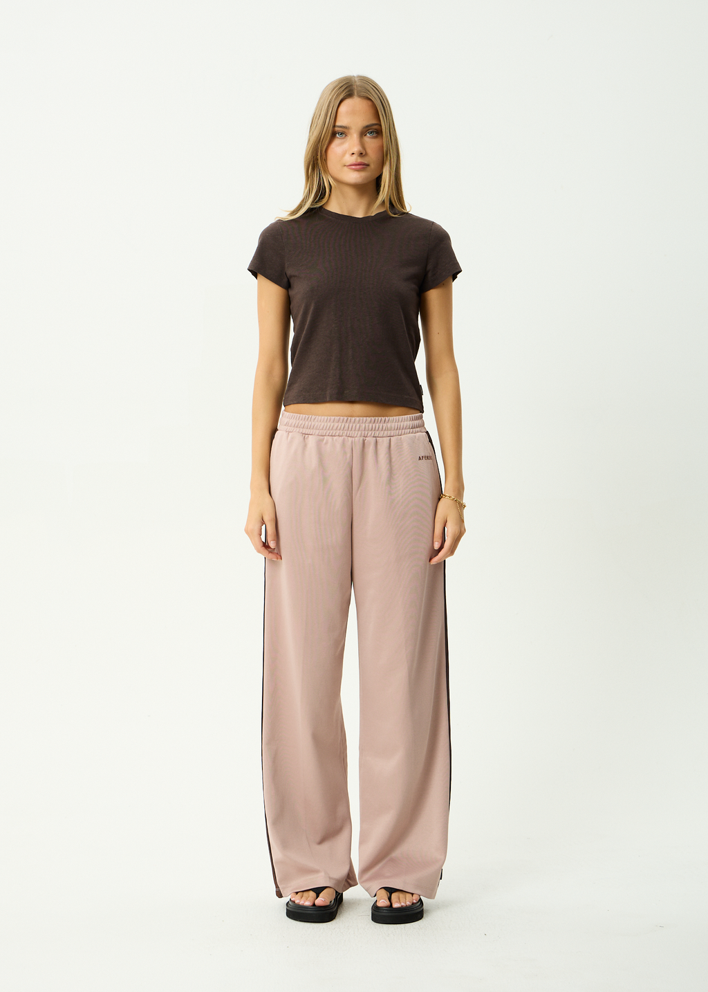 AFENDS Womens Brooklyn - Recycled Track Pant - Dusty Pink