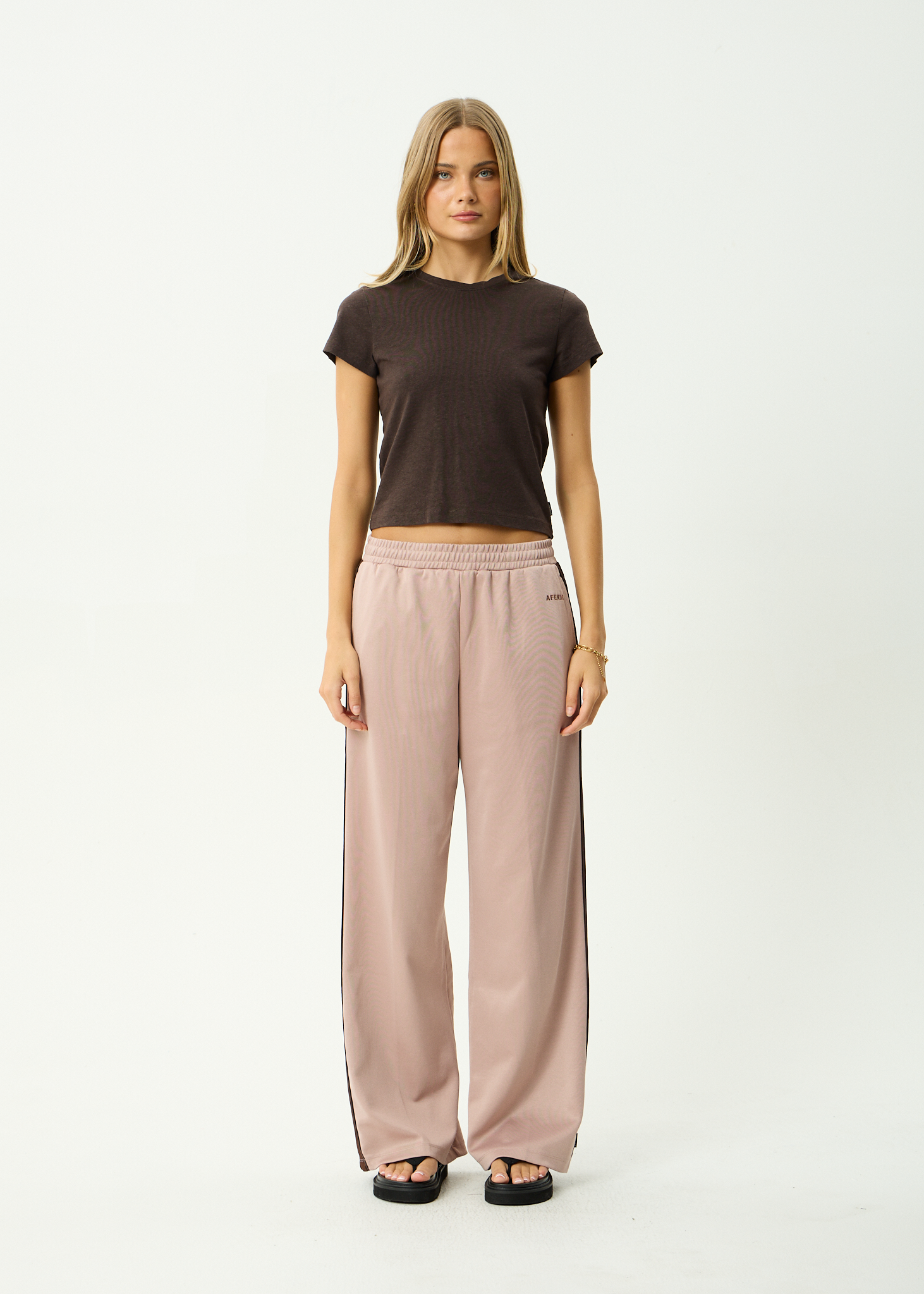 AFENDS Womens Brooklyn - Recycled Track Pant - Dusty Pink