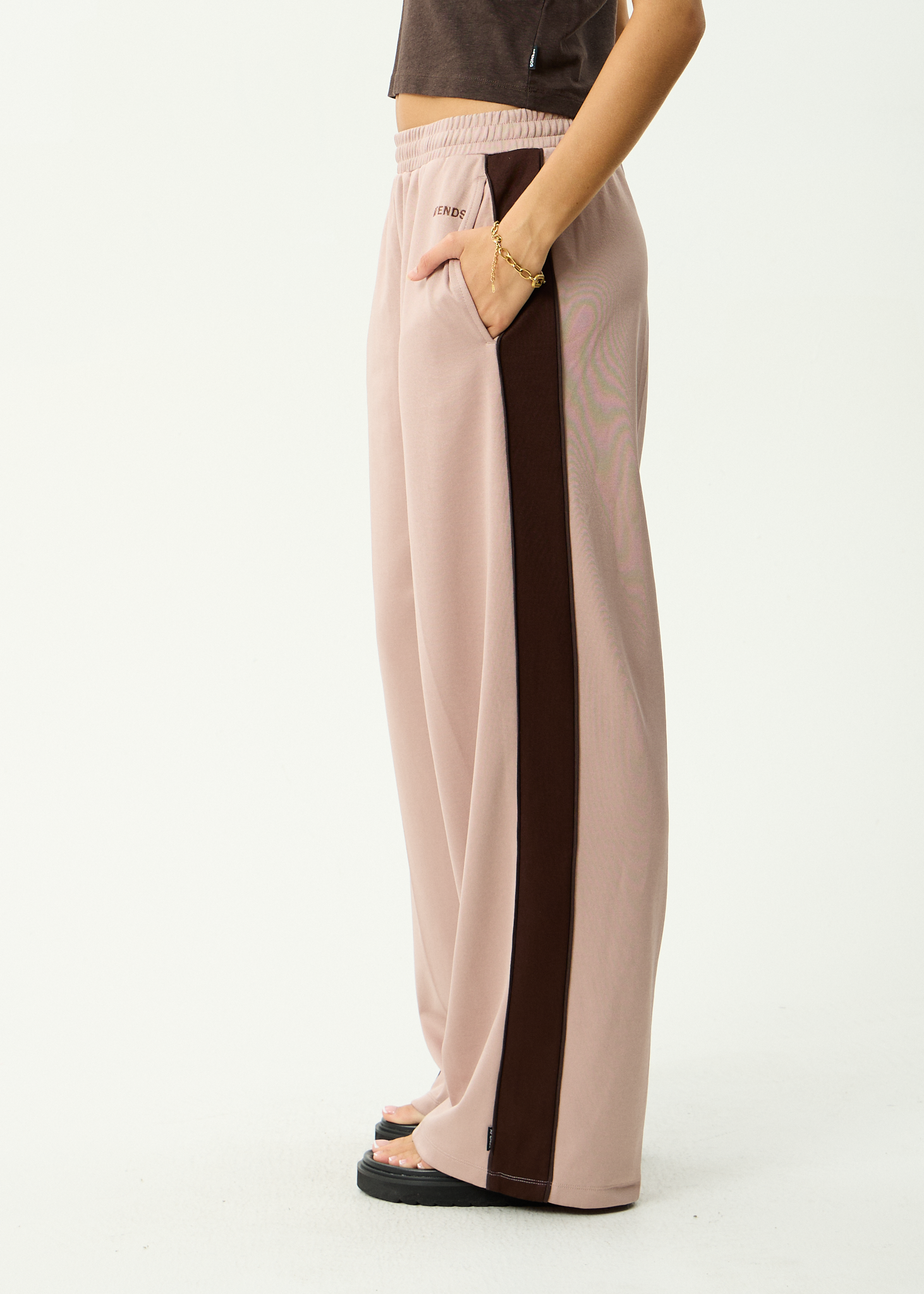 AFENDS Womens Brooklyn - Recycled Track Pant - Dusty Pink