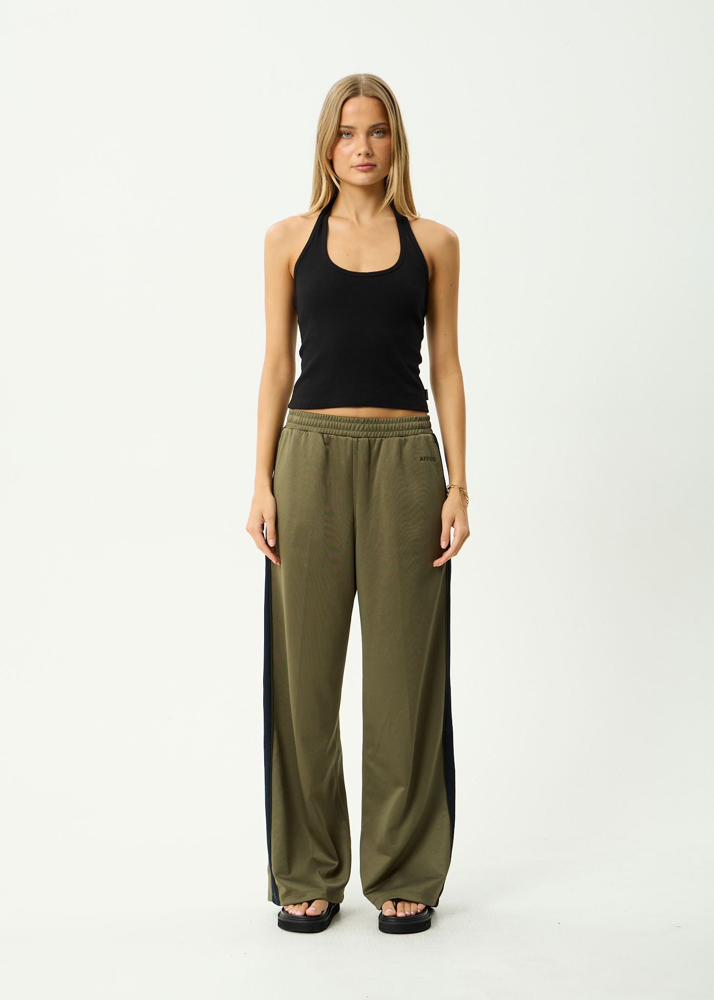 AFENDS Womens Brooklyn - Recycled Track Pant - Olive