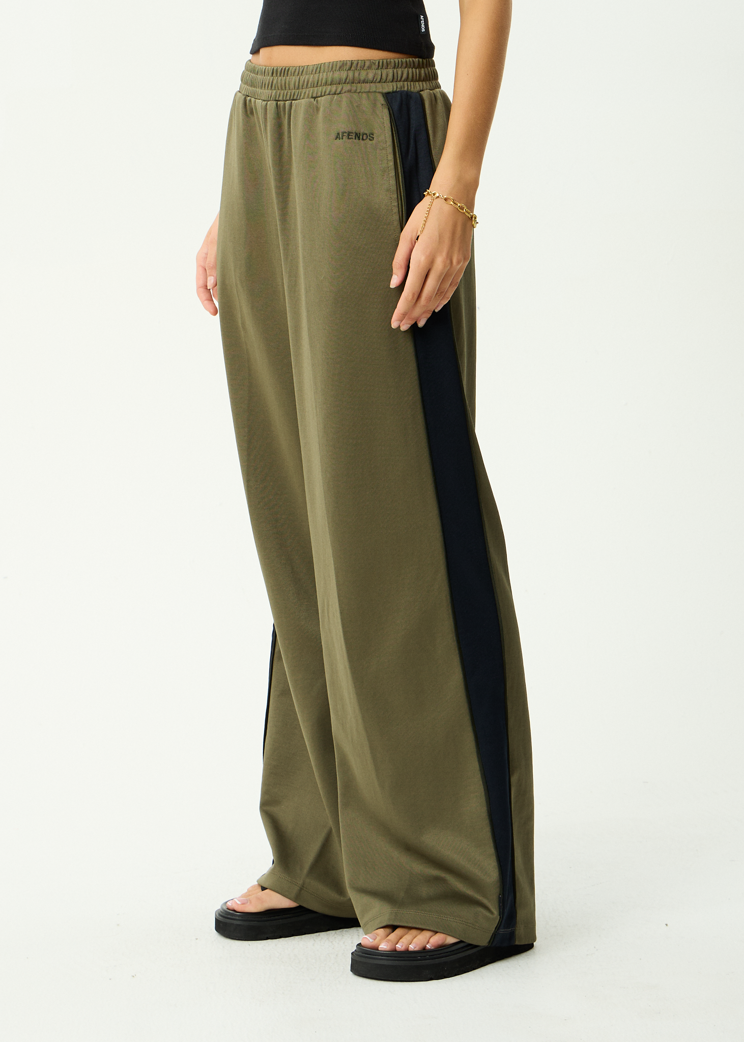 AFENDS Womens Brooklyn - Recycled Track Pant - Olive