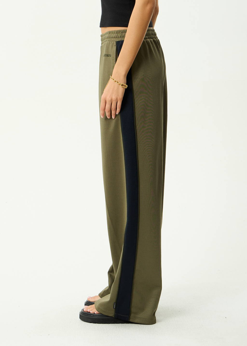 AFENDS Womens Brooklyn - Recycled Track Pant - Olive