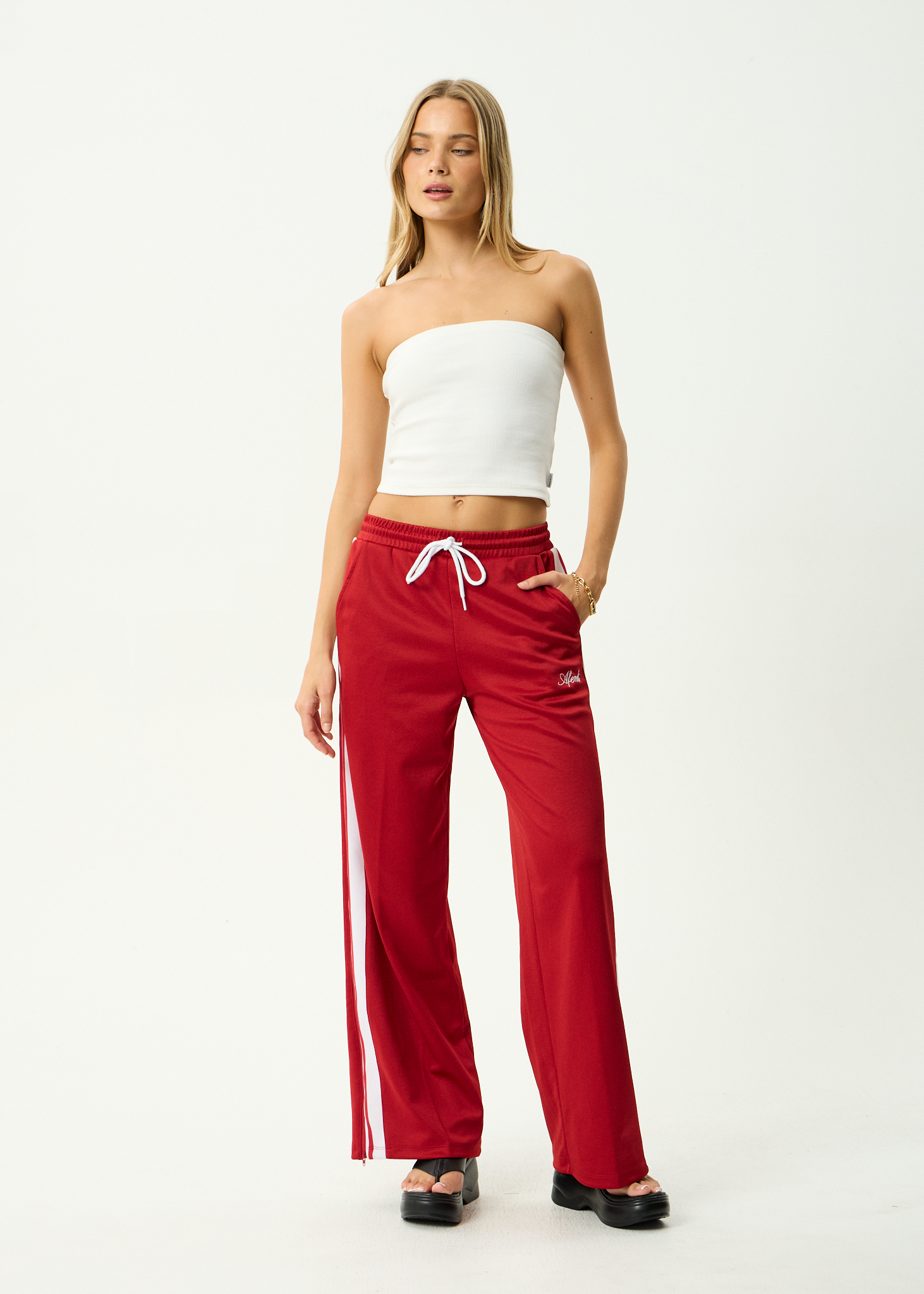 AFENDS Womens Laguna - Recycled Track Pant - Ketchup