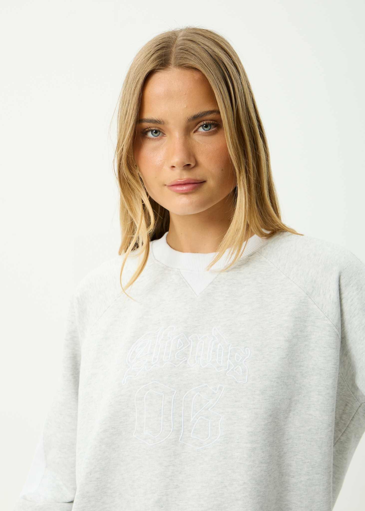 AFENDS Womens Dexter - Recycled Crew Neck - Grey Marle