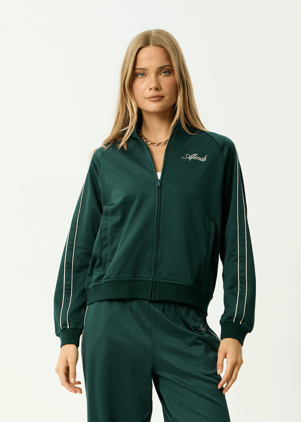 AFENDS Womens Avenue - Track Jacket - Pine