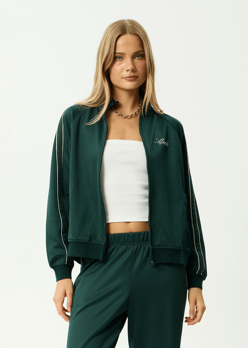 AFENDS Womens Avenue - Track Jacket - Pine