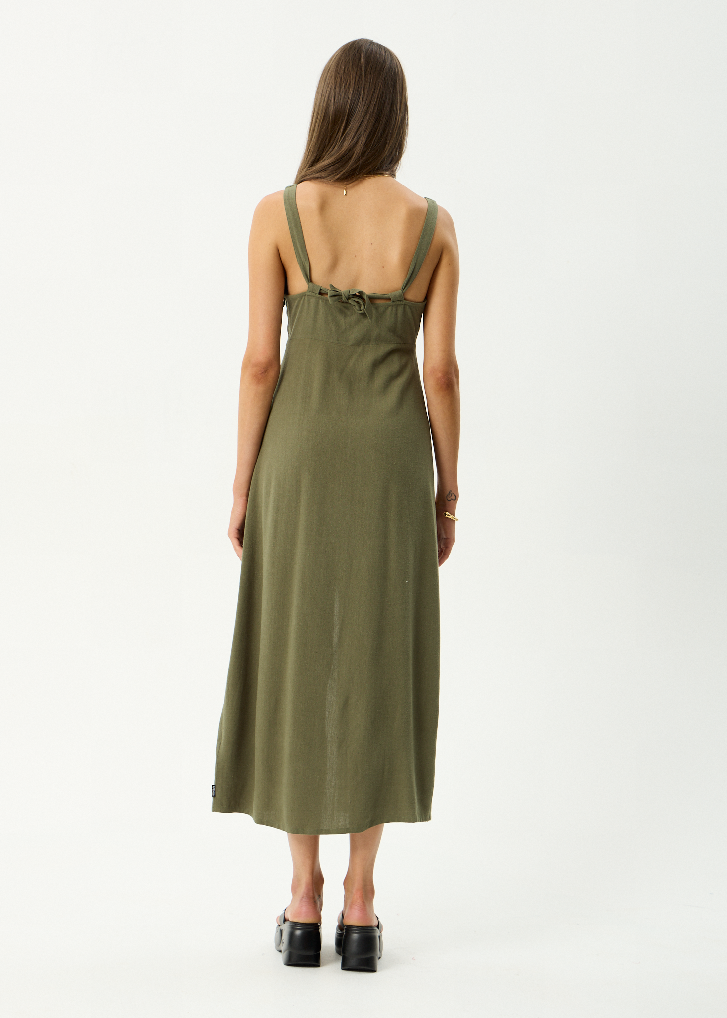 AFENDS Womens Tully - Seersucker Maxi Dress - Base Deep Green Check AFENDS Womens Tully - Seersucker Maxi Dress - Base Deep Green Check