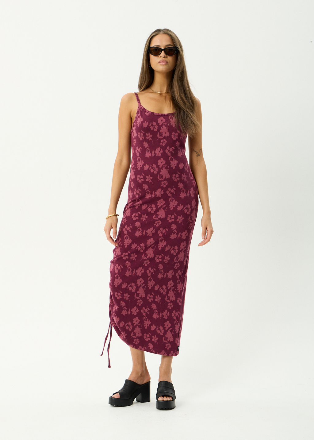 AFENDS Womens Marin - Recycled Maxi Dress - Port