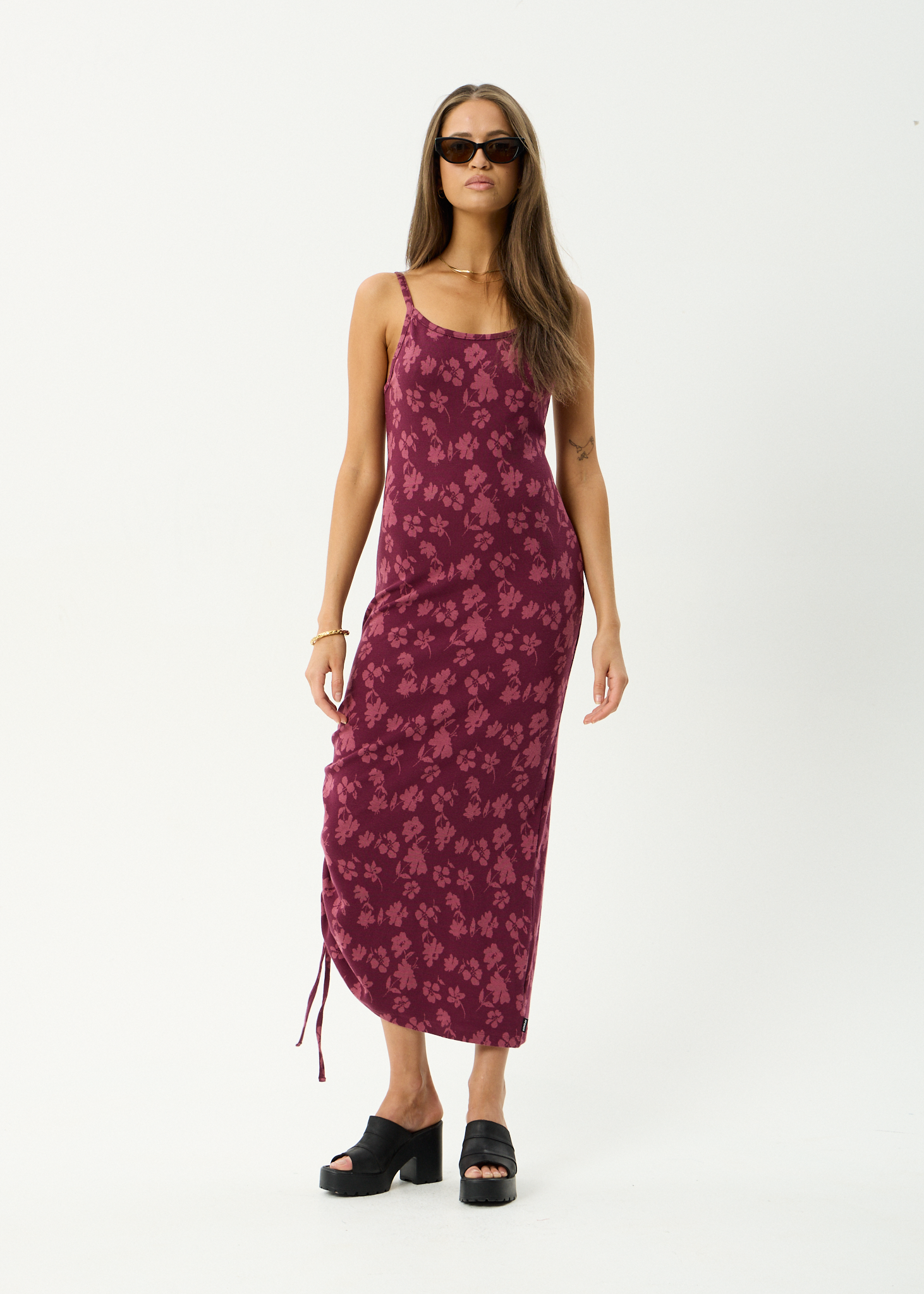 AFENDS Womens Marin - Recycled Maxi Dress - Port