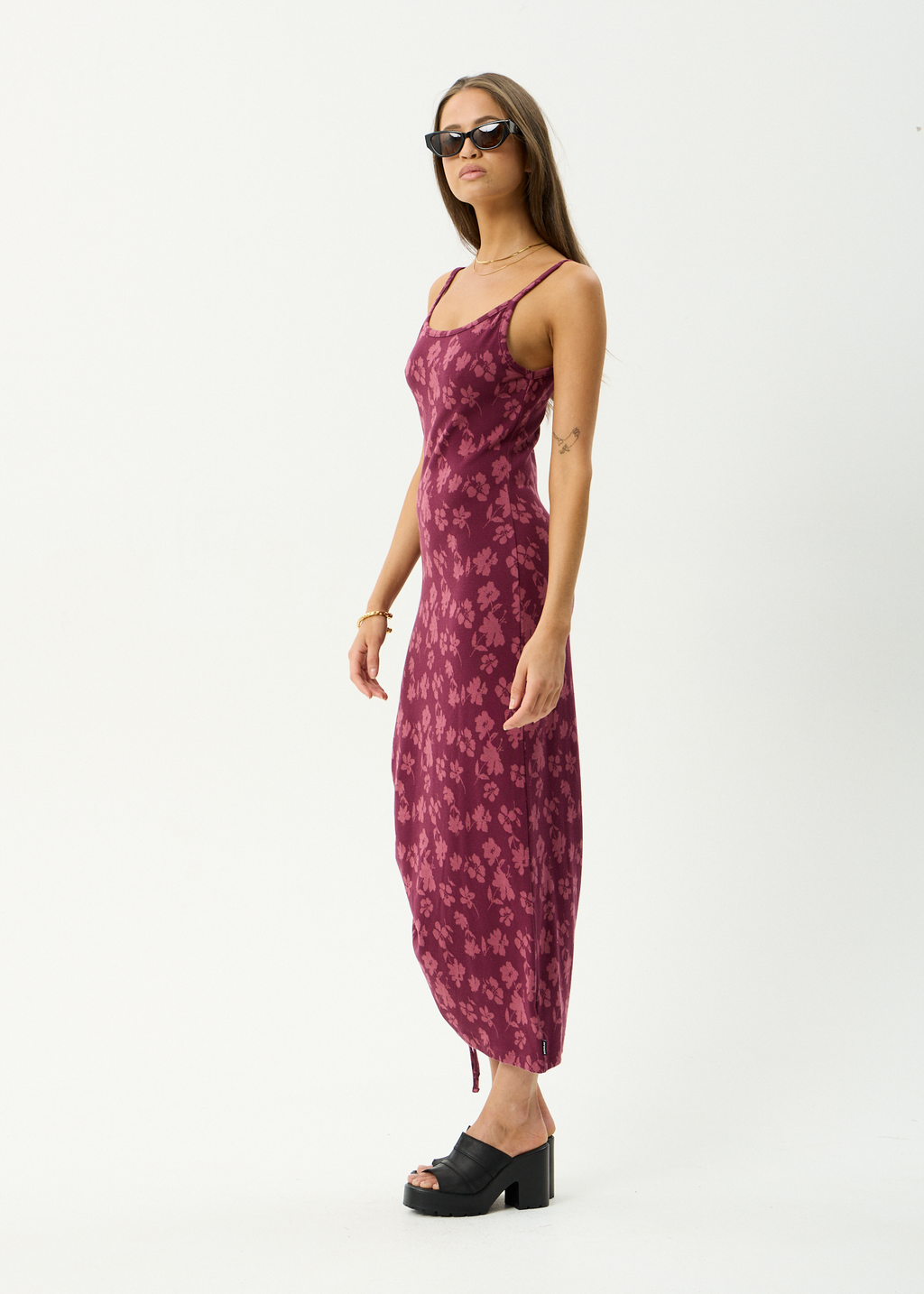 AFENDS Womens Marin - Recycled Maxi Dress - Port
