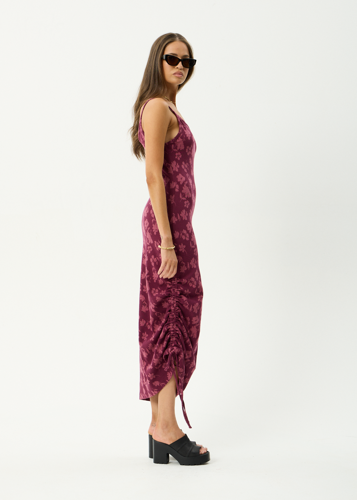 AFENDS Womens Marin - Recycled Maxi Dress - Port