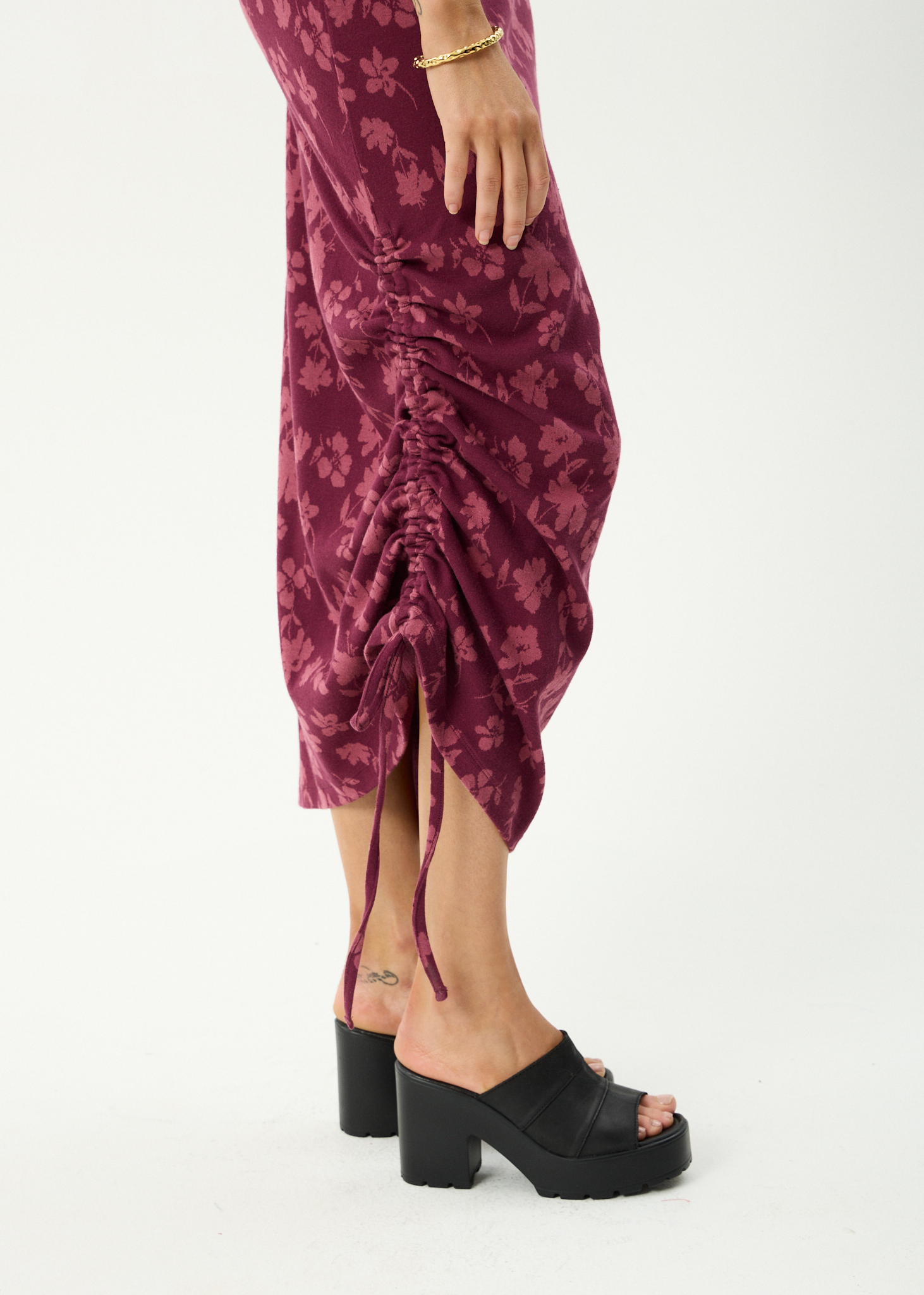AFENDS Womens Marin - Recycled Maxi Dress - Port