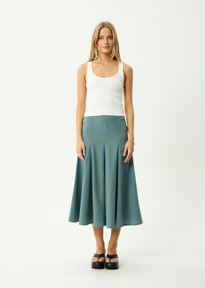 AFENDS Womens Voyager - Recycled Midi Skirt - Deep Olive Voyager
