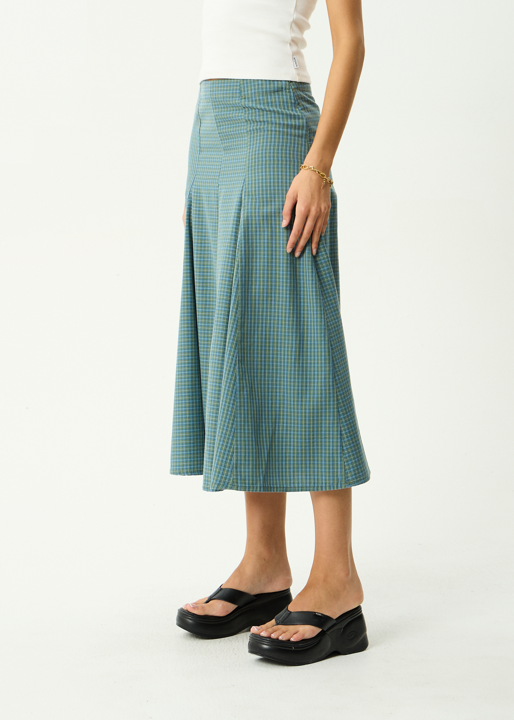 AFENDS Womens Voyager - Recycled Midi Skirt - Deep Olive Voyager