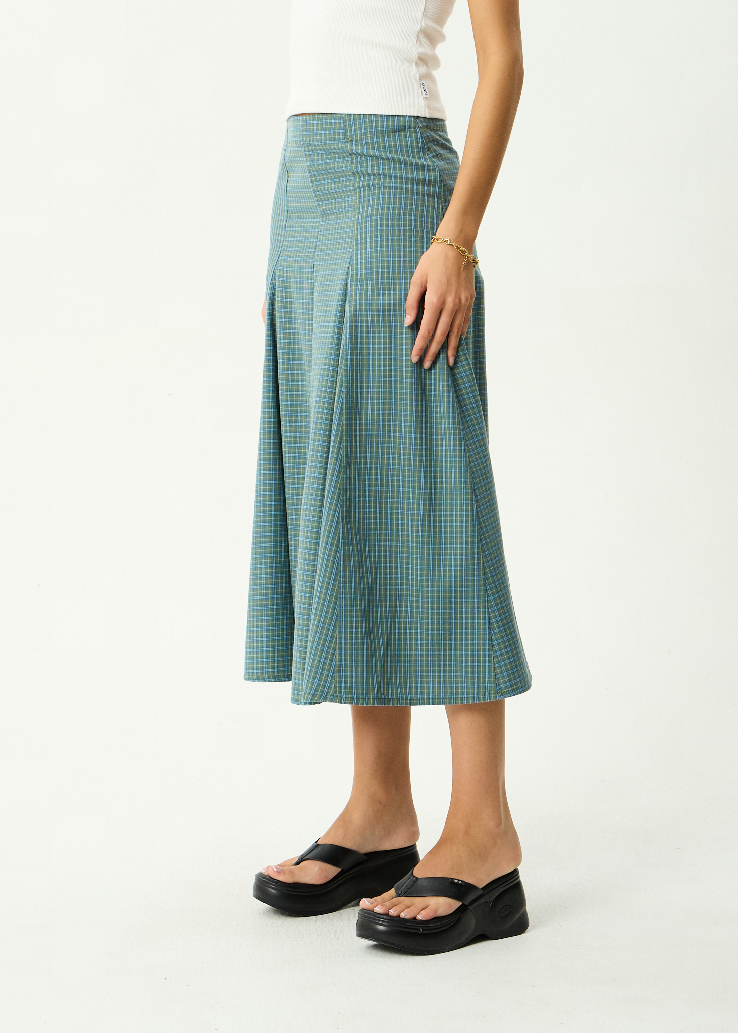 AFENDS Womens Voyager - Recycled Midi Skirt - Deep Olive Voyager
