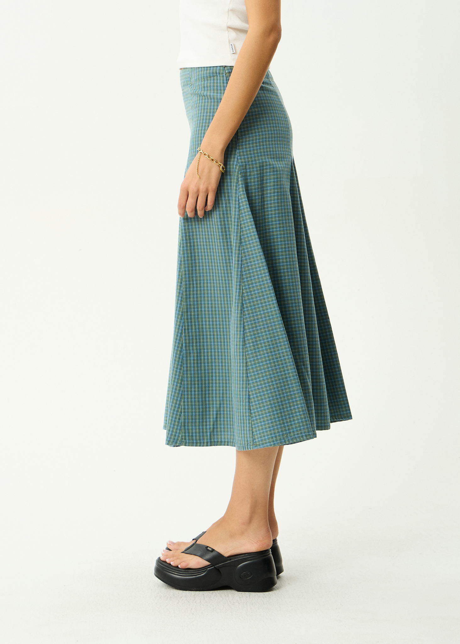 AFENDS Womens Voyager - Recycled Midi Skirt - Deep Olive Voyager