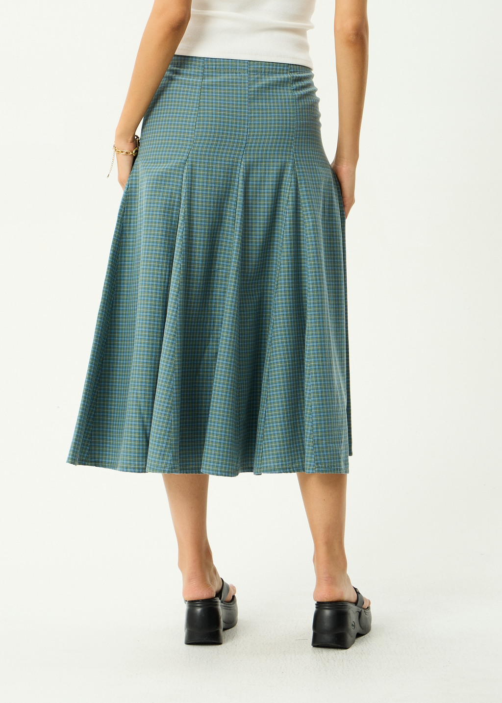 AFENDS Womens Voyager - Recycled Midi Skirt - Deep Olive Voyager
