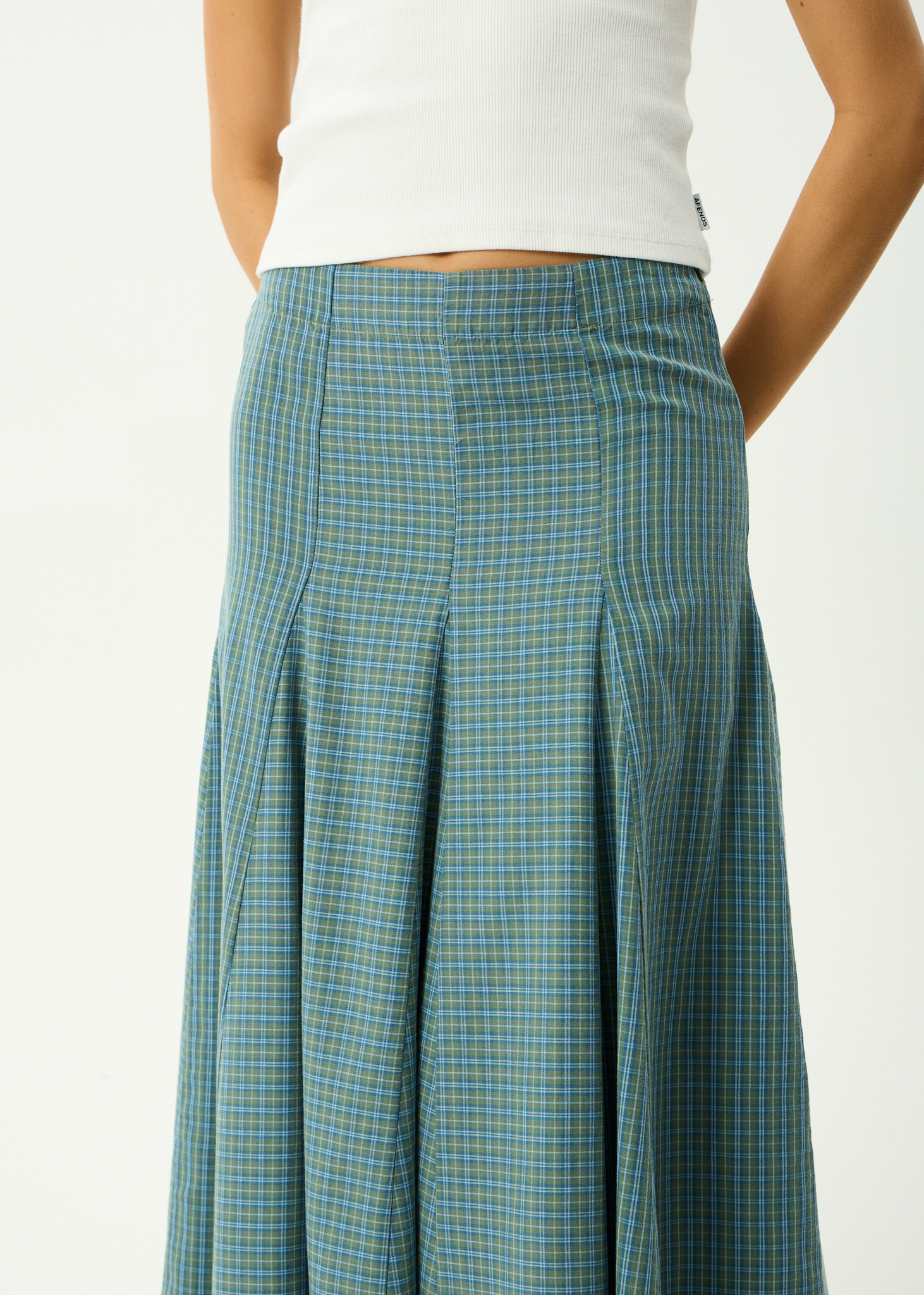 AFENDS Womens Voyager - Recycled Midi Skirt - Deep Olive Voyager