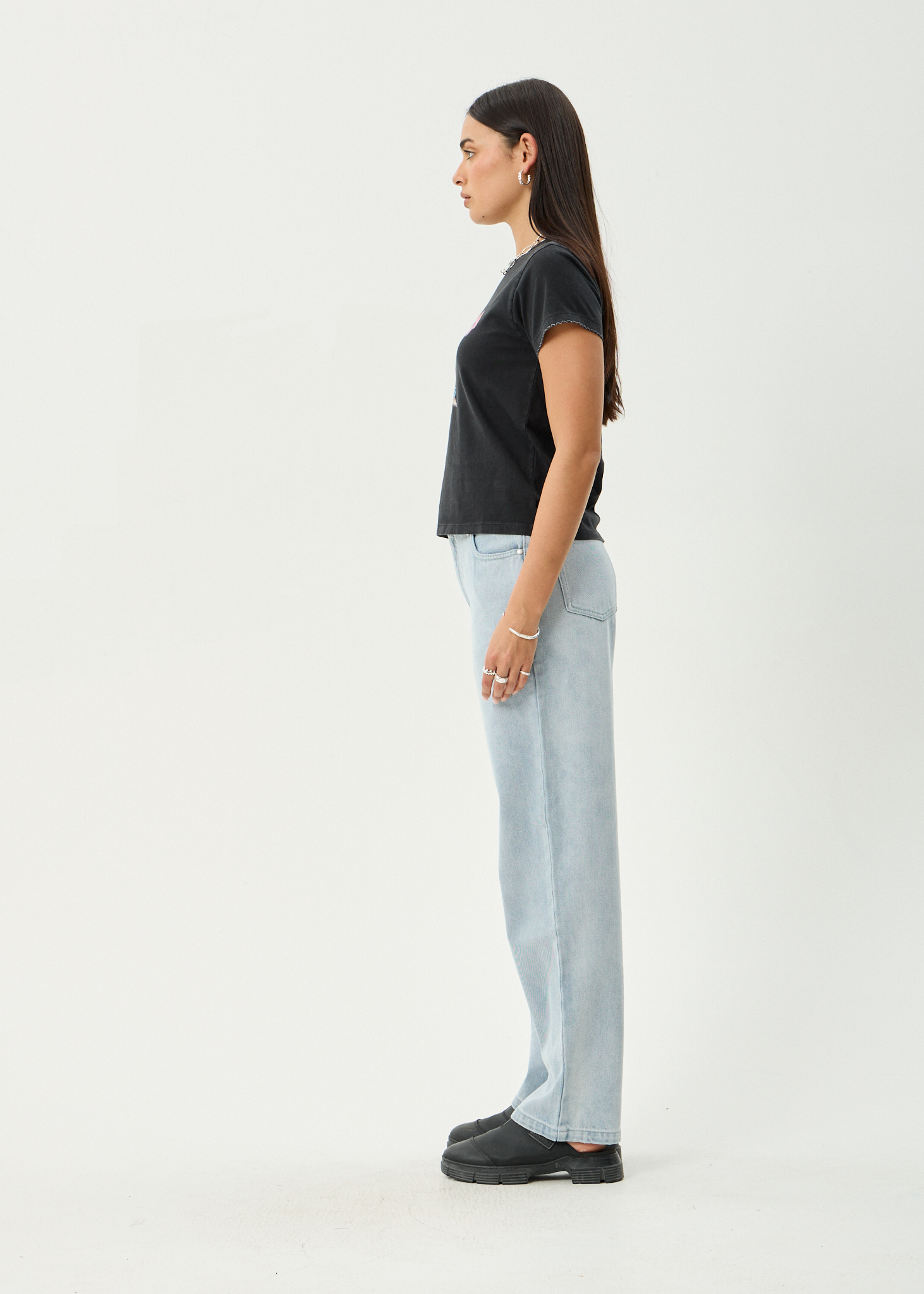 AFENDS Womens Briar - Regular Tee - Stone Black