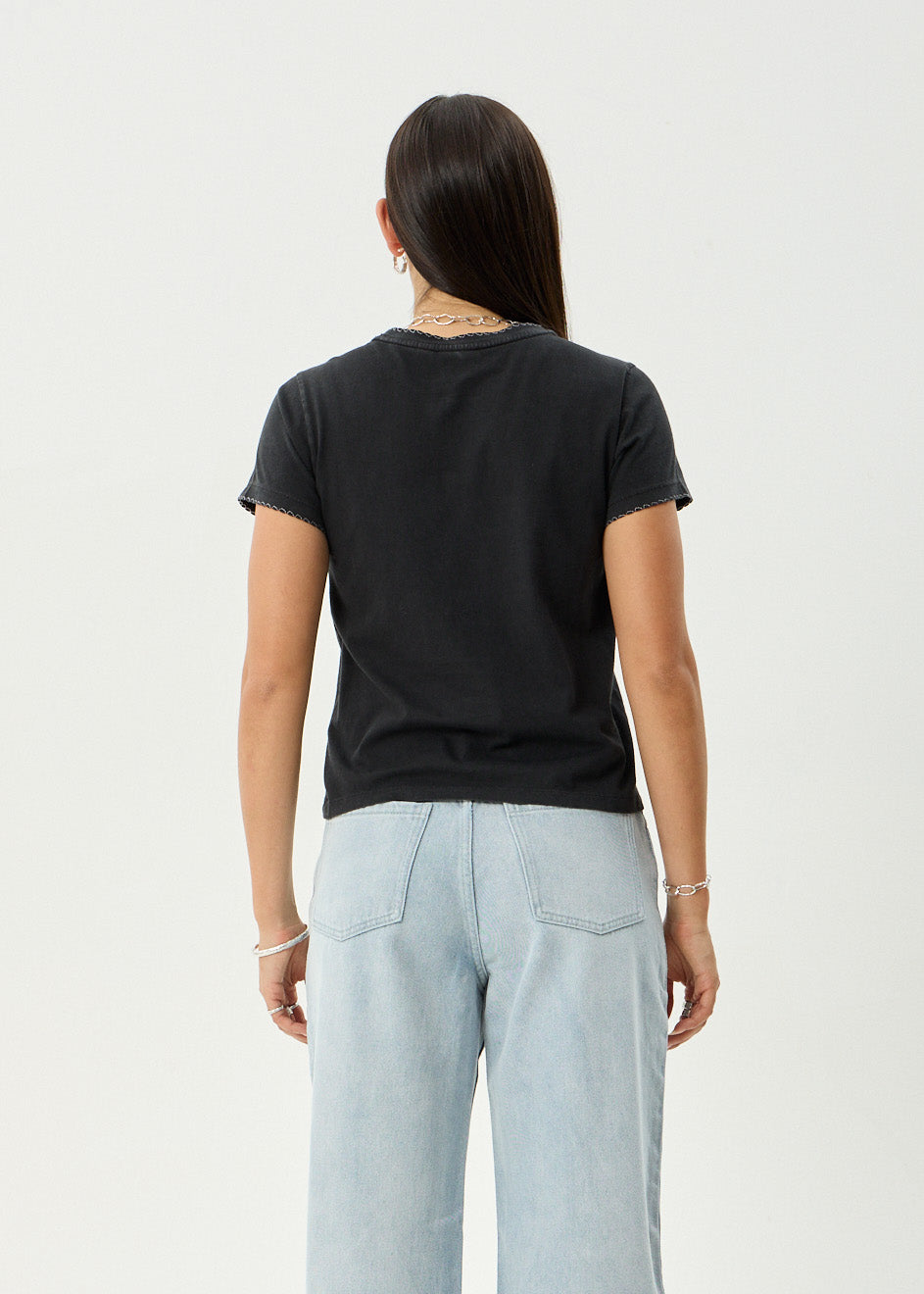 AFENDS Womens Briar - Regular Tee - Stone Black