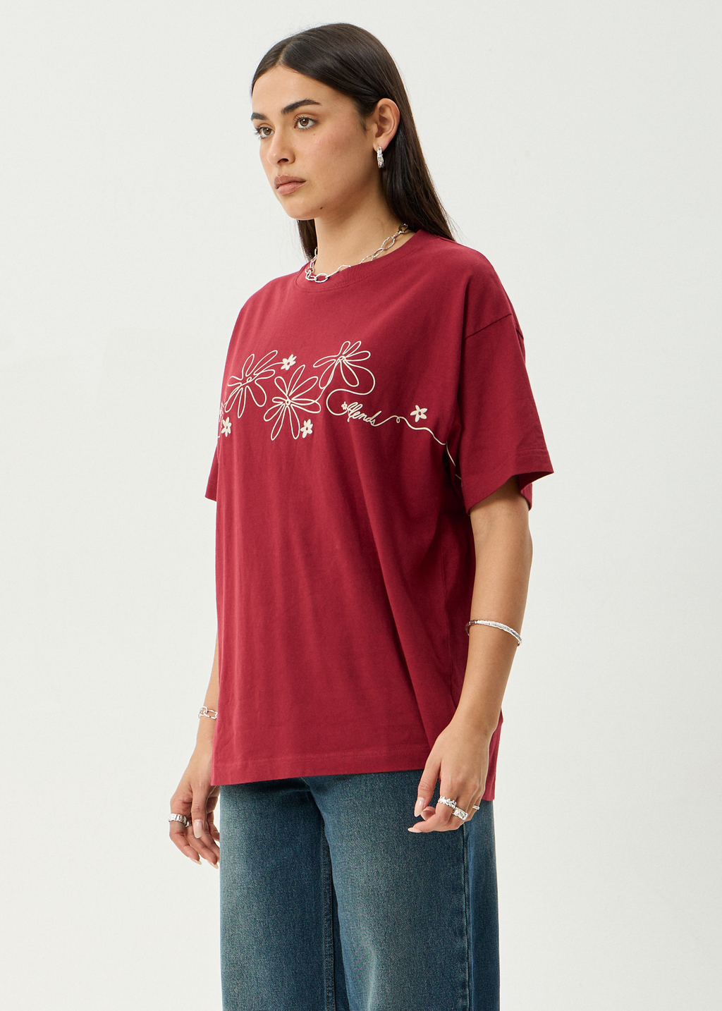 AFENDS Womens Locket - Oversized Tee - Ketchup
