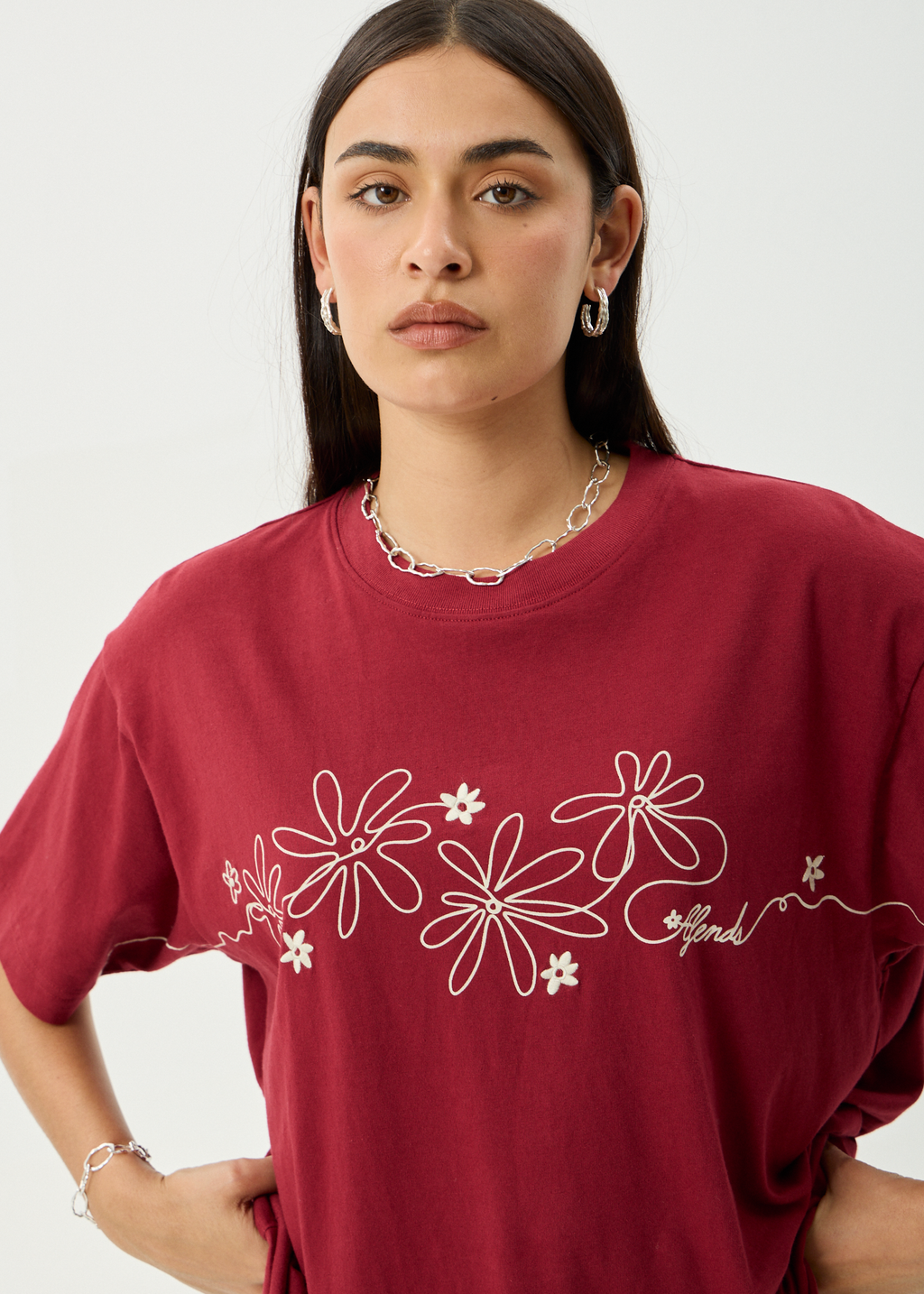 AFENDS Womens Locket - Oversized Tee - Ketchup
