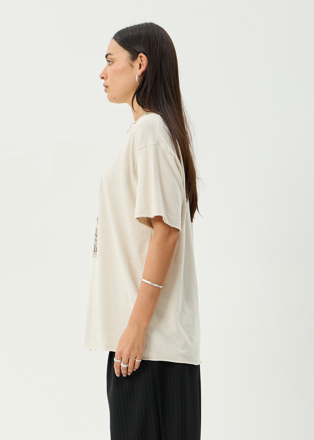 AFENDS Womens Temptation - Oversized Tee - Moonbeam