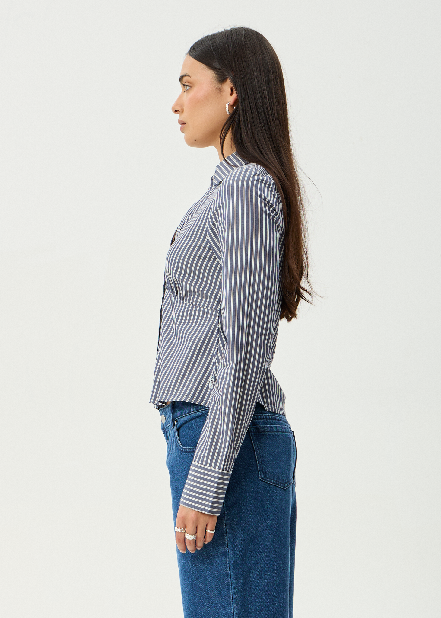 AFENDS Womens Archive - Shirt - Navy Stripe