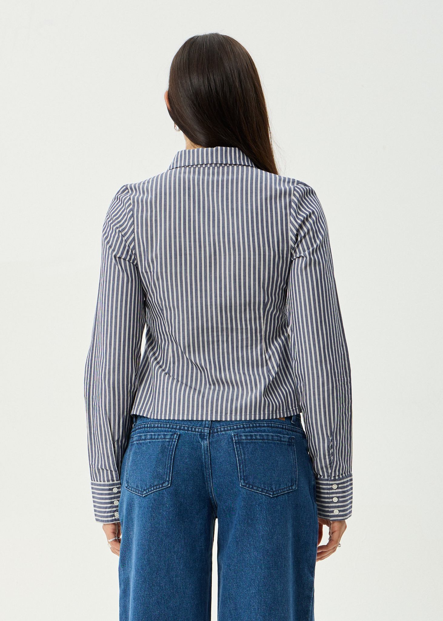 AFENDS Womens Archive - Shirt - Navy Stripe
