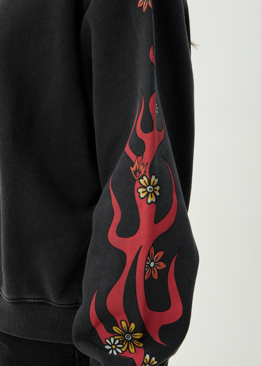 AFENDS Womens Hellcat - Crew Neck - Stone Black