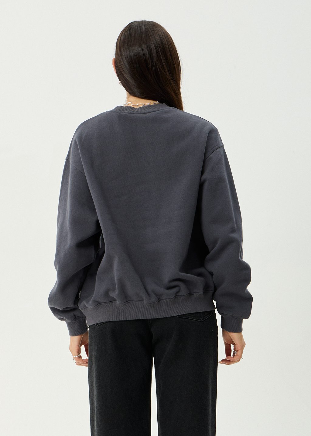 AFENDS Womens Locket - Crew Neck - Charcoal
