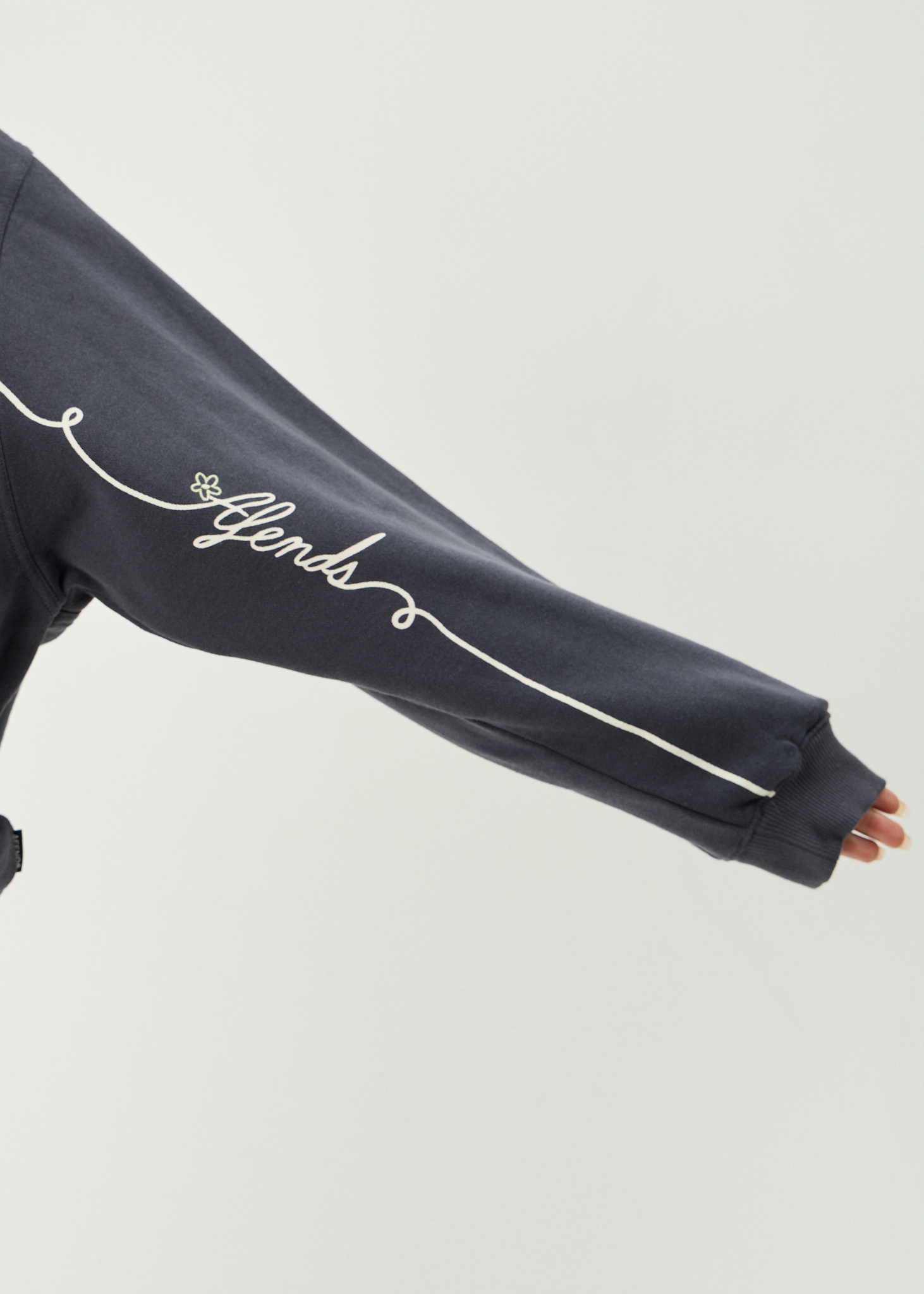 AFENDS Womens Locket - Crew Neck - Charcoal