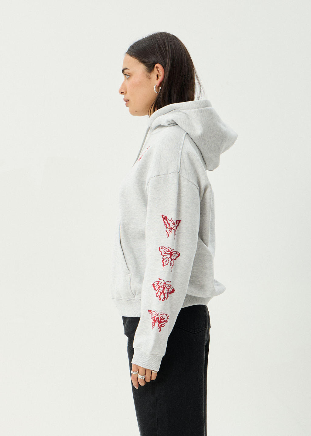 AFENDS Womens Rise - Pull On Hood - Grey Marle