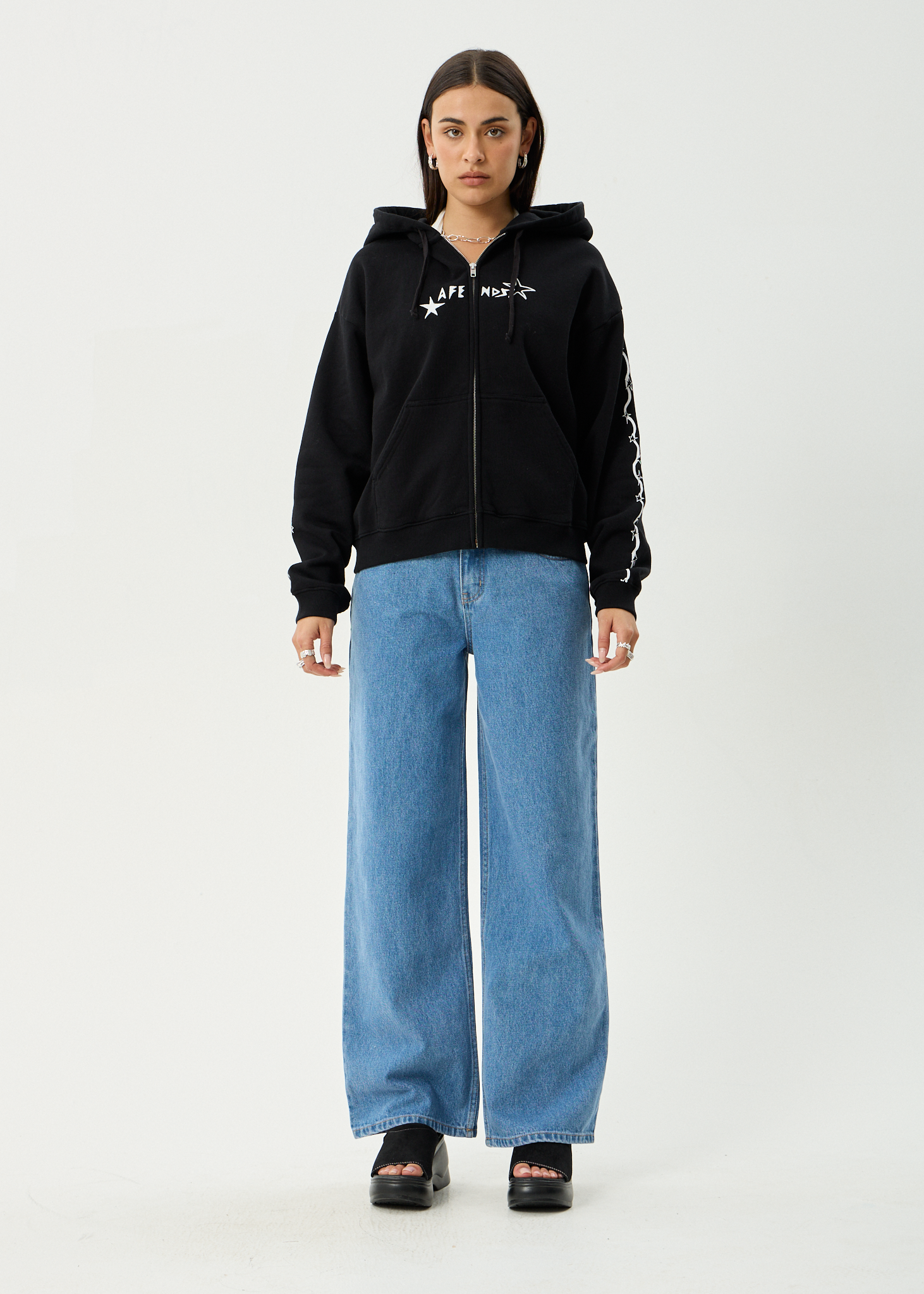 AFENDS Womens Terra - Zip Hood - Black