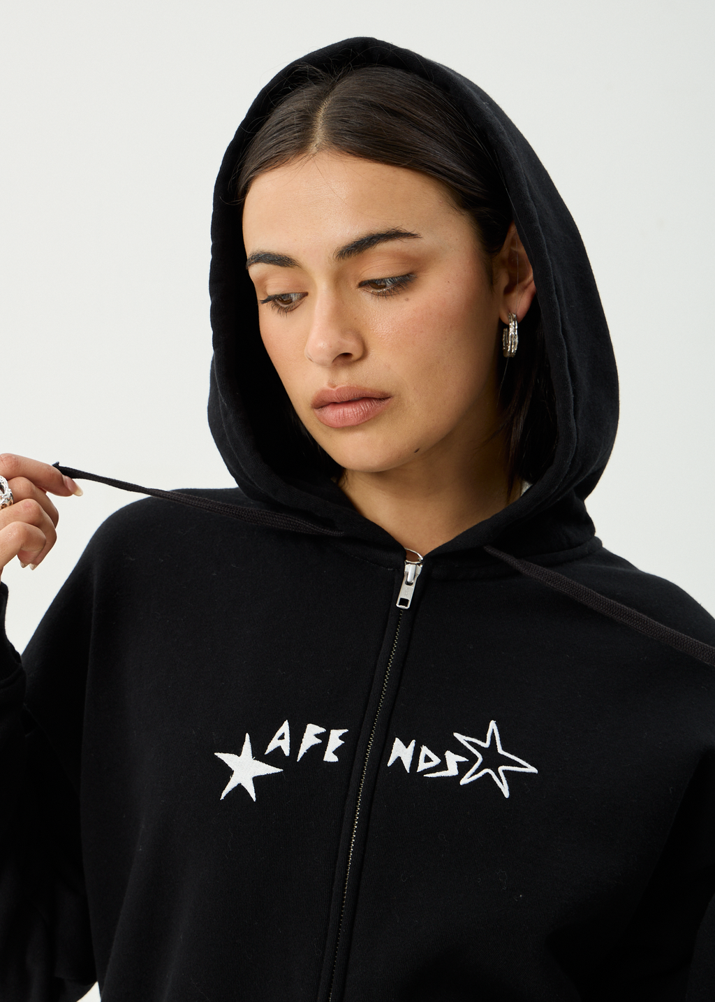 AFENDS Womens Terra - Zip Hood - Black