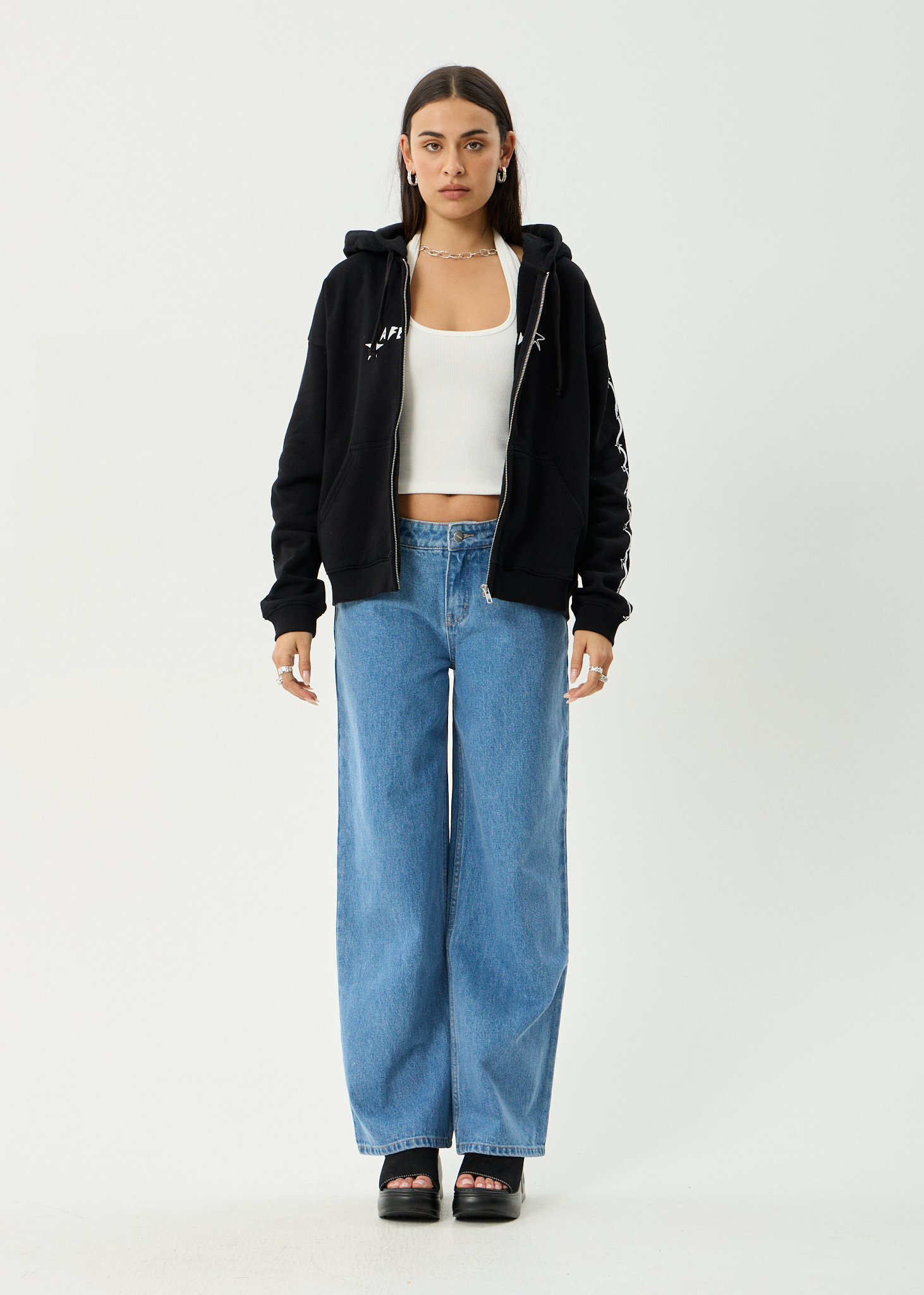 AFENDS Womens Terra - Zip Hood - Black