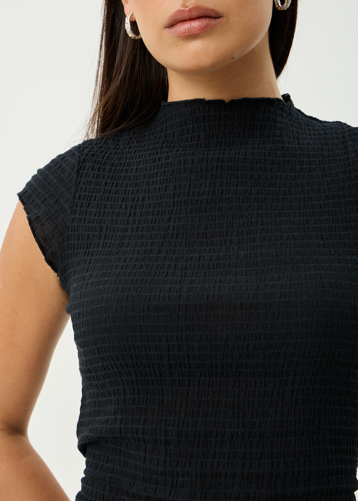 AFENDS Womens Elodie - Seersucker Mini Dress - Black