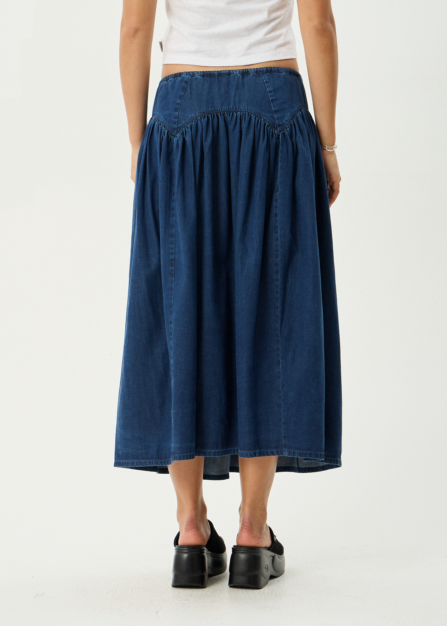 AFENDS Womens Palmer - Midi Skirt - Ink