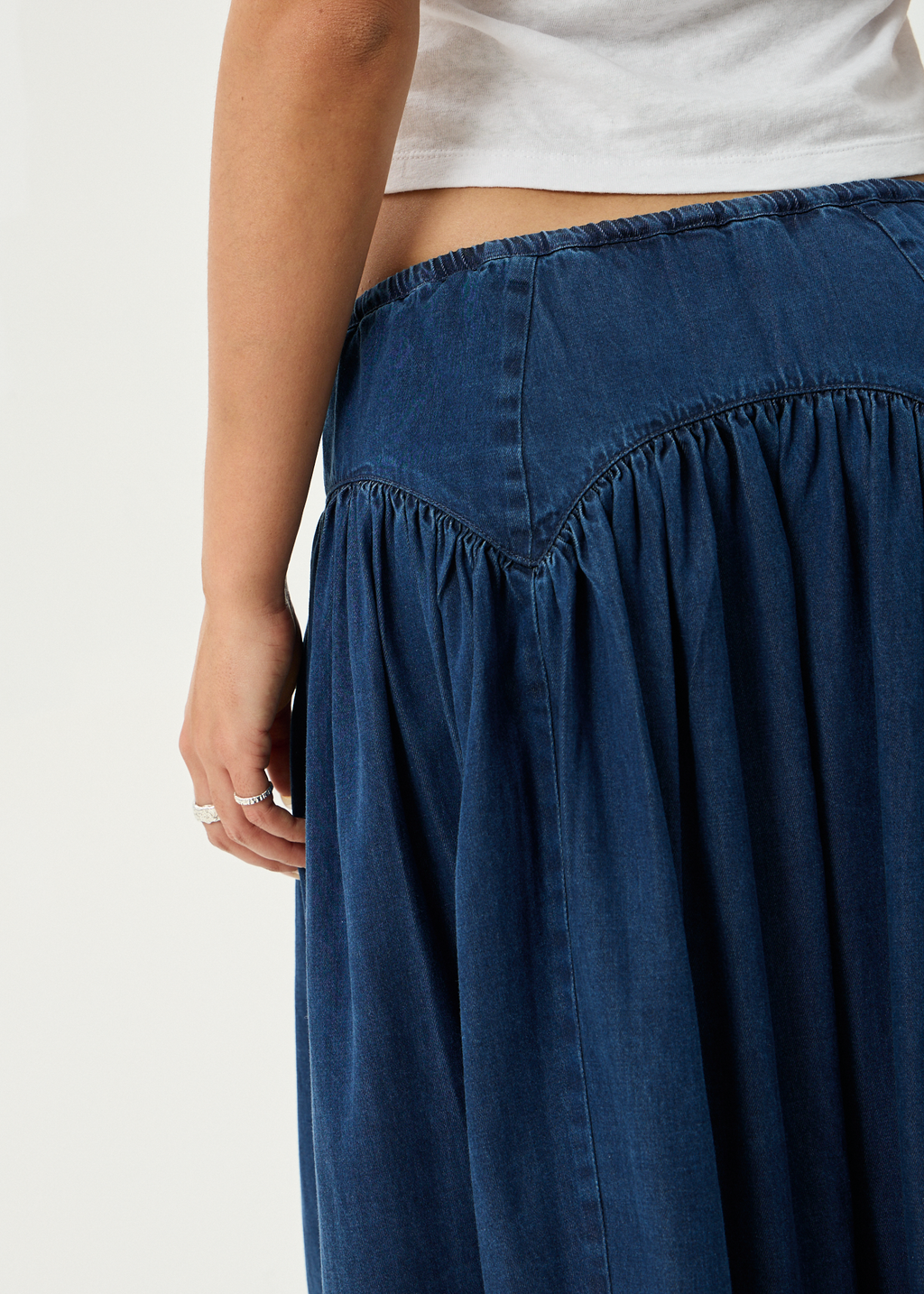 AFENDS Womens Palmer - Midi Skirt - Ink