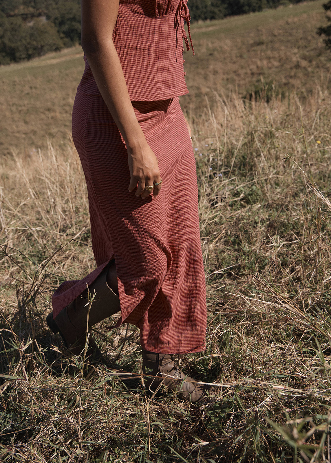 AFENDS Womens Kali - Maxi Skirt - Indy Rose Check