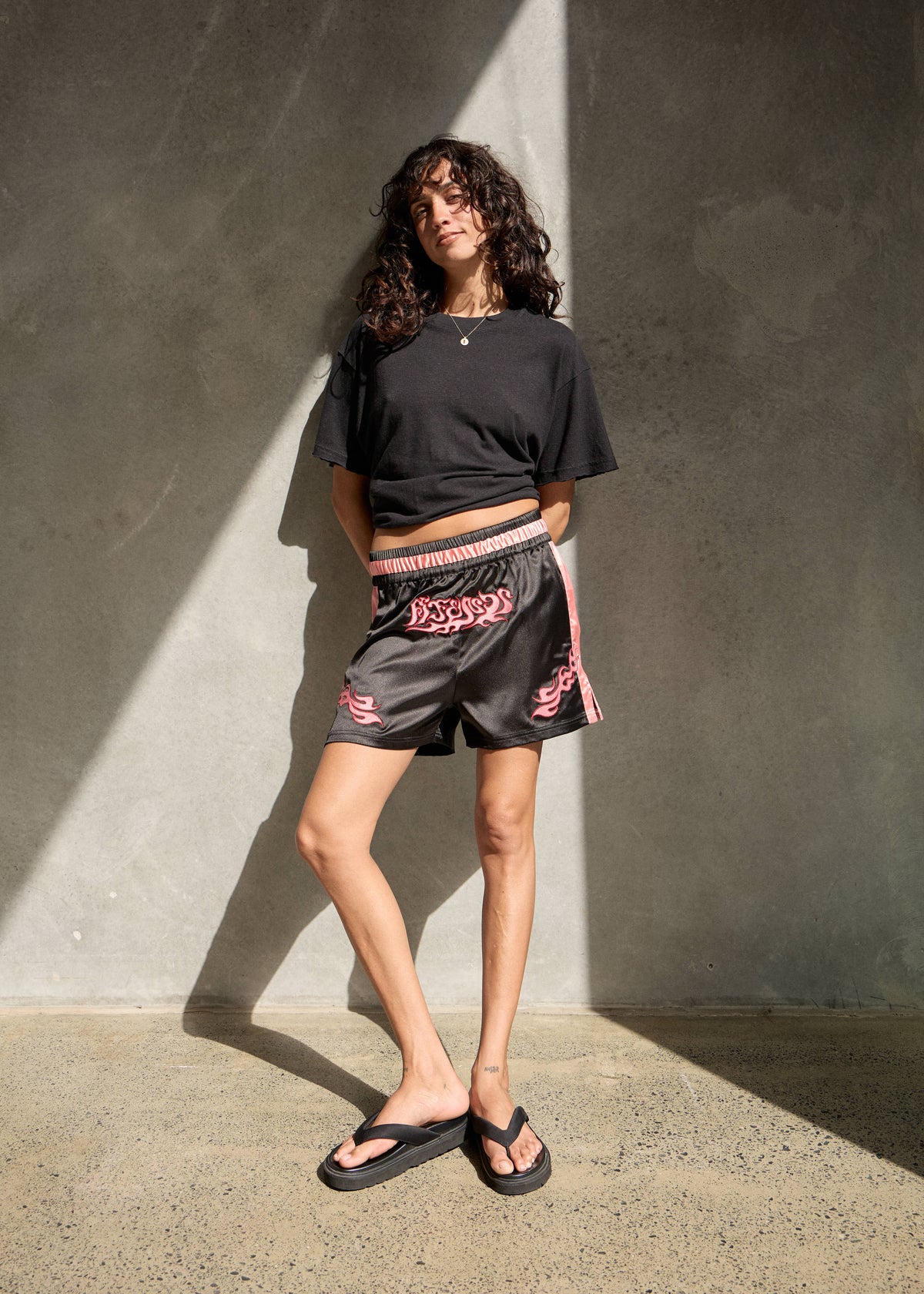 AFENDS Womens Tara - Elastic Waist Short - Black