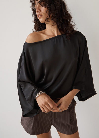 AFENDS Womens Ari - Batwing Top - Black