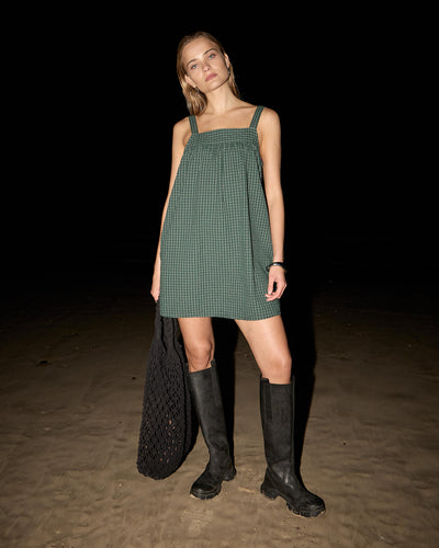 AFENDS Womens Inka - Mini Dress - Reverb Pine Check