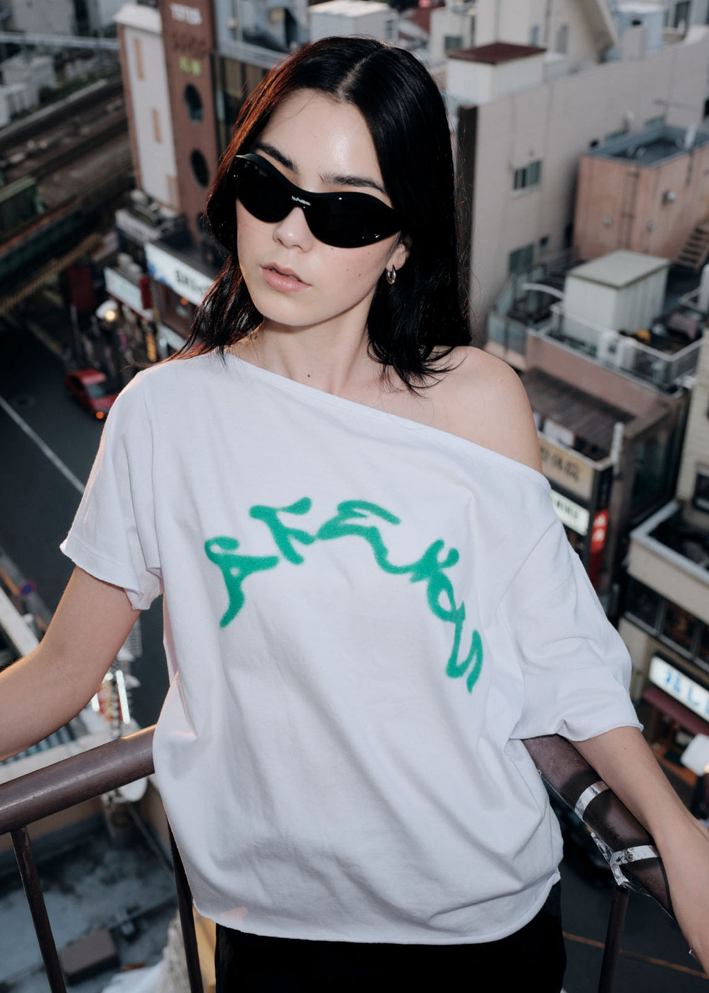 AFENDS Considered - Off Shoulder Tee - White