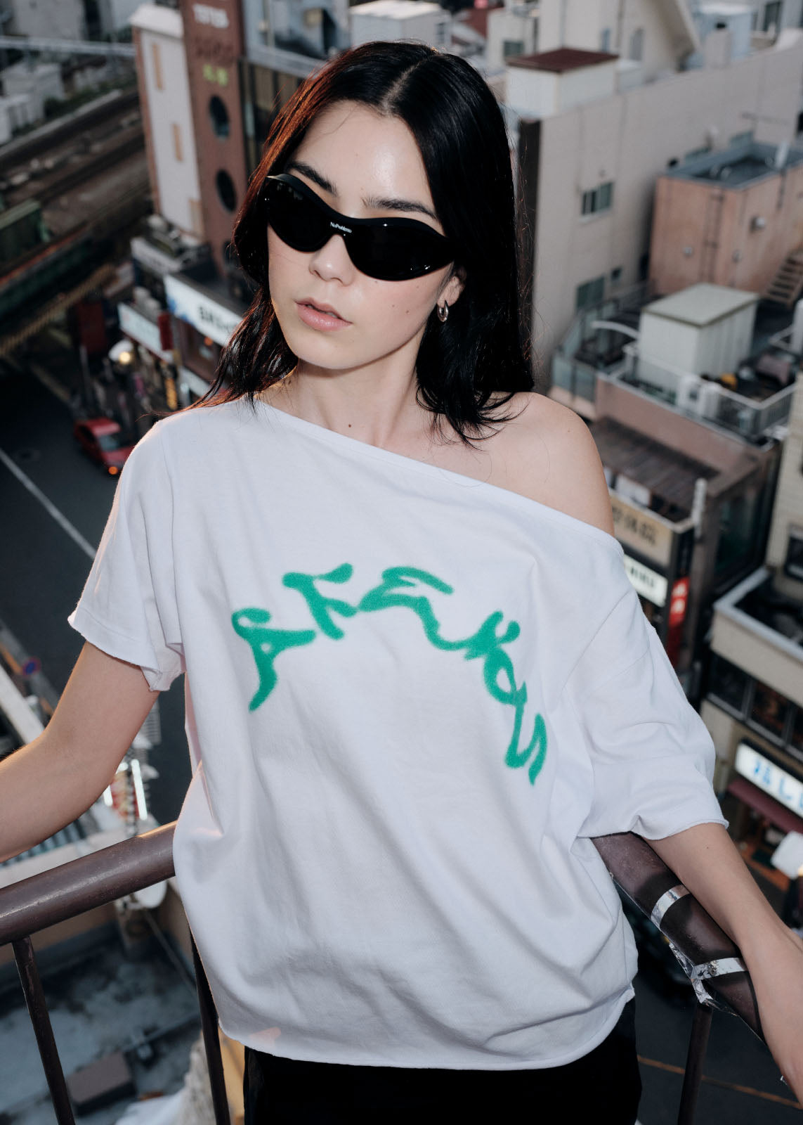 AFENDS Considered - Off Shoulder Tee - White