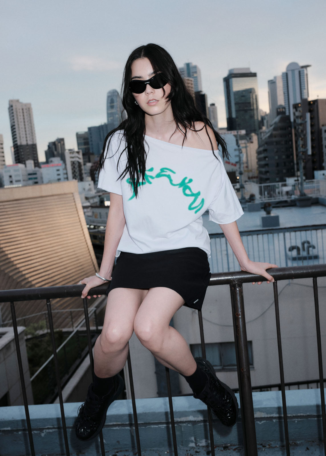 AFENDS Considered - Off Shoulder Tee - White