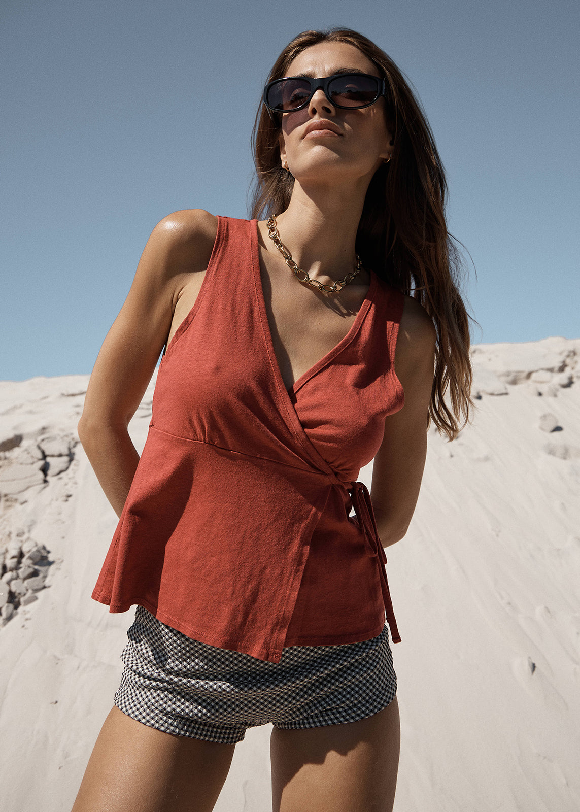 Tiara Hemp Wrap Top - Vintage Cherry | AFENDS