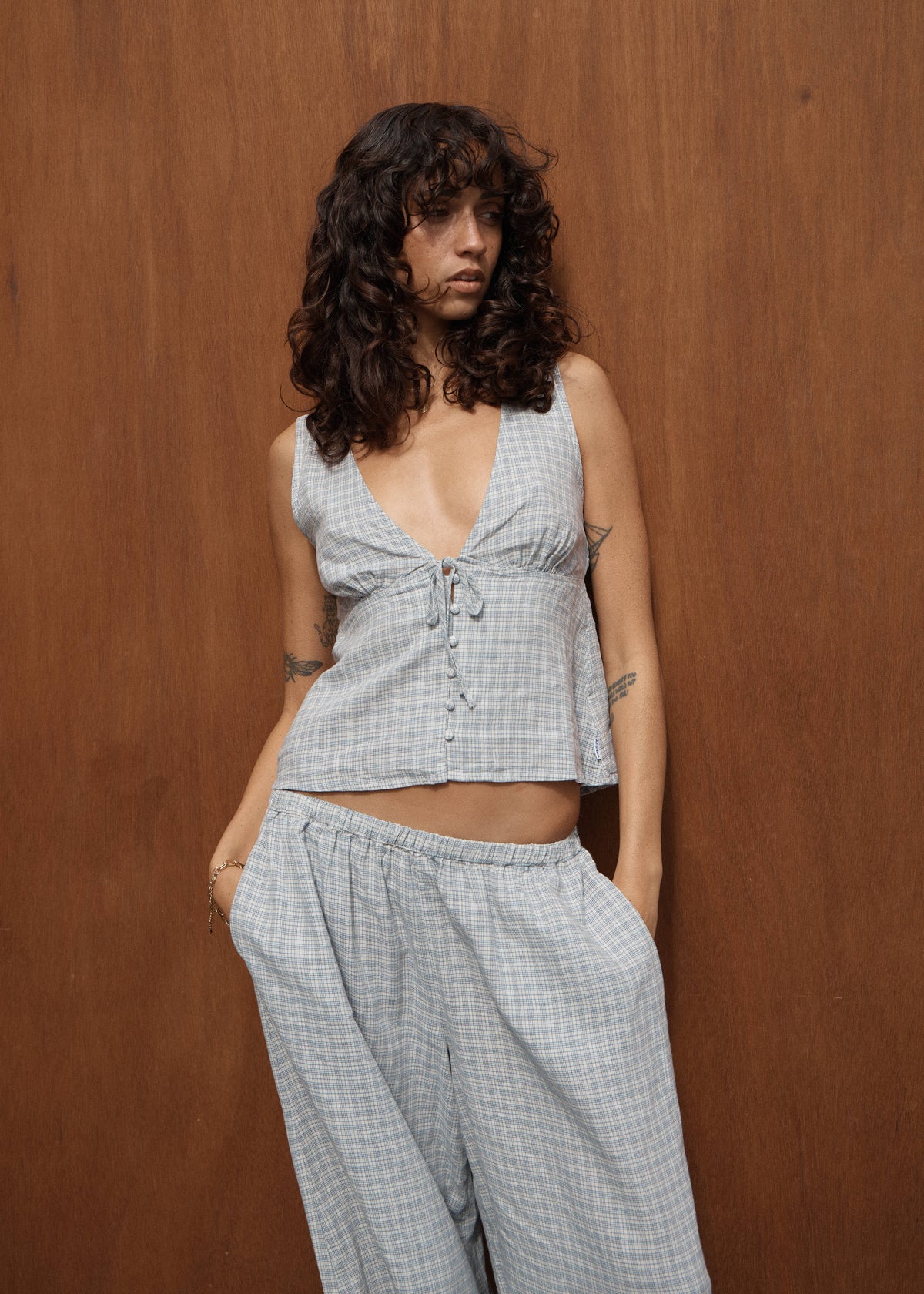 AFENDS Dahlia - Sleeveless Top - Silver Birch