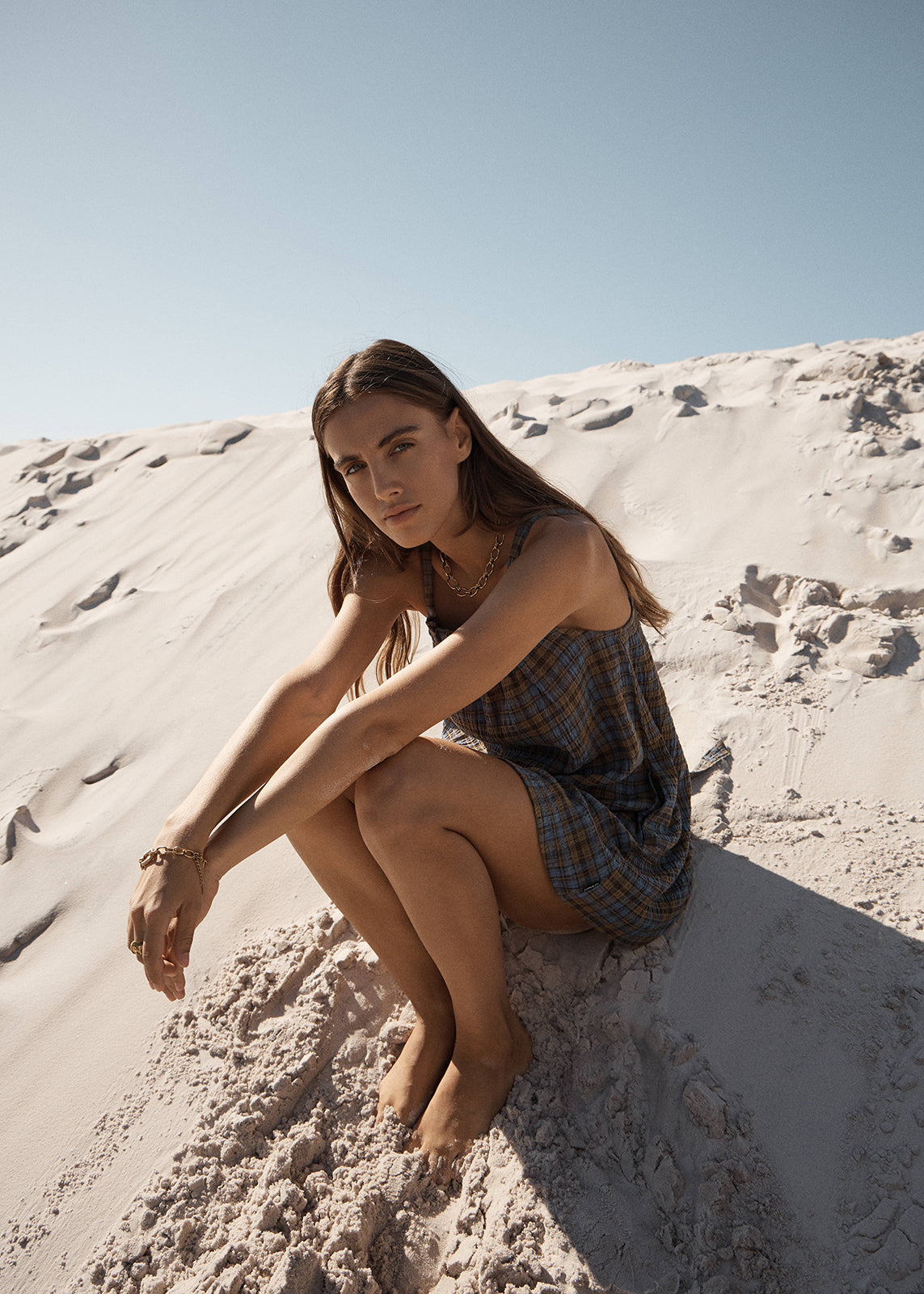 AFENDS Vania - Mini Dress - Cedar / Blue Check