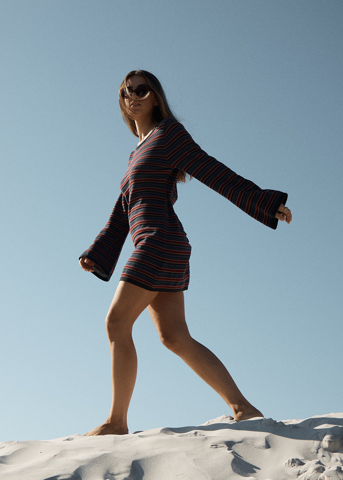 AFENDS Riley - Knit Mini Dress - Club Stripe